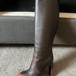Bottega Veneta Dark Brown Over the Knee Boots